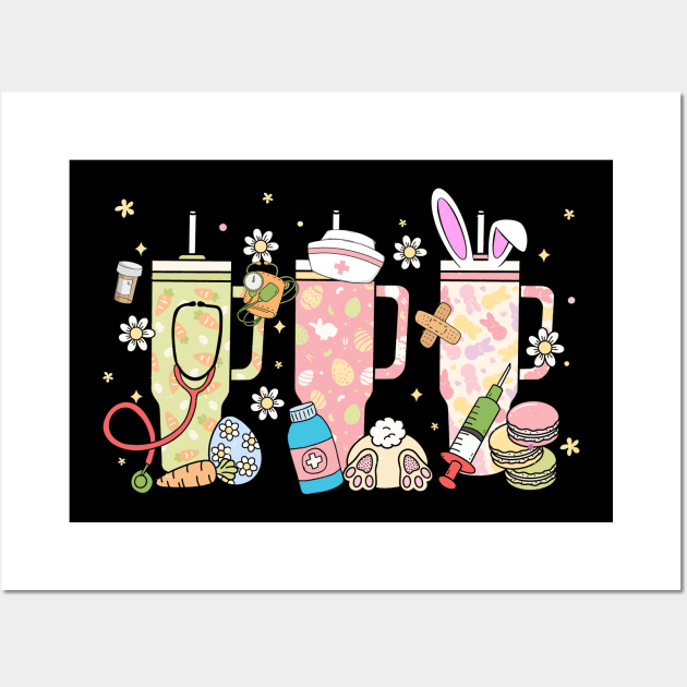 Nurse Emergency Critical Care Easter Bunny Stanley Wall Art by jadolomadolo